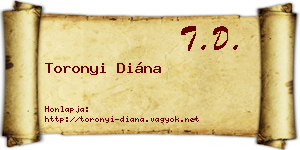Toronyi Diána névjegykártya